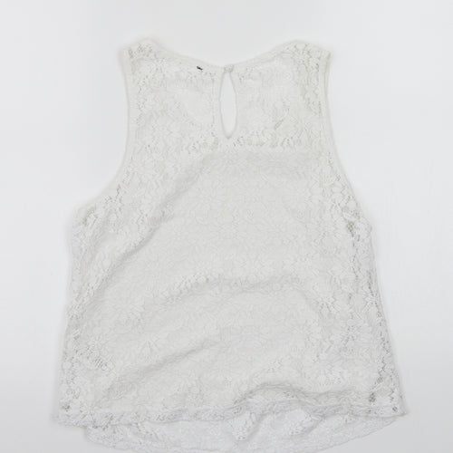 Topshop Womens White   Cropped T-Shirt Size 10