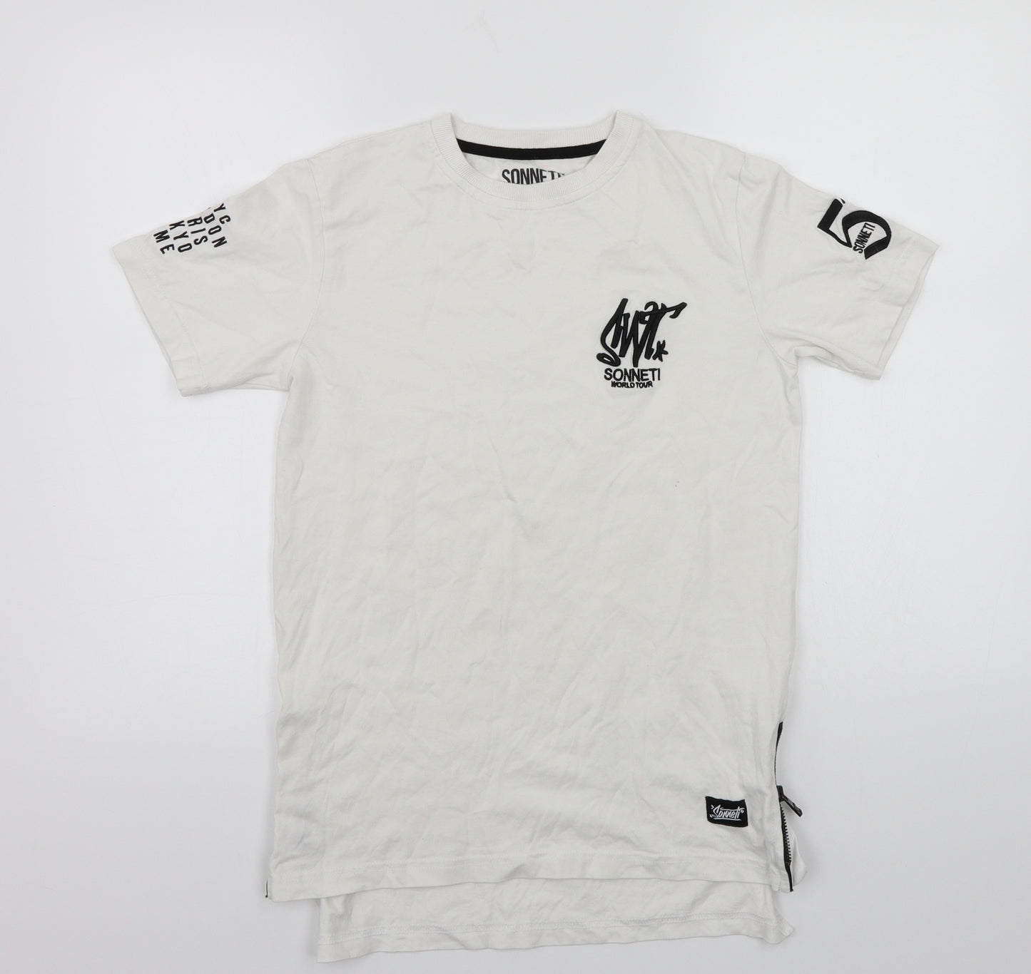 sonnetti Boys White   Basic T-Shirt Size 12-13 Years