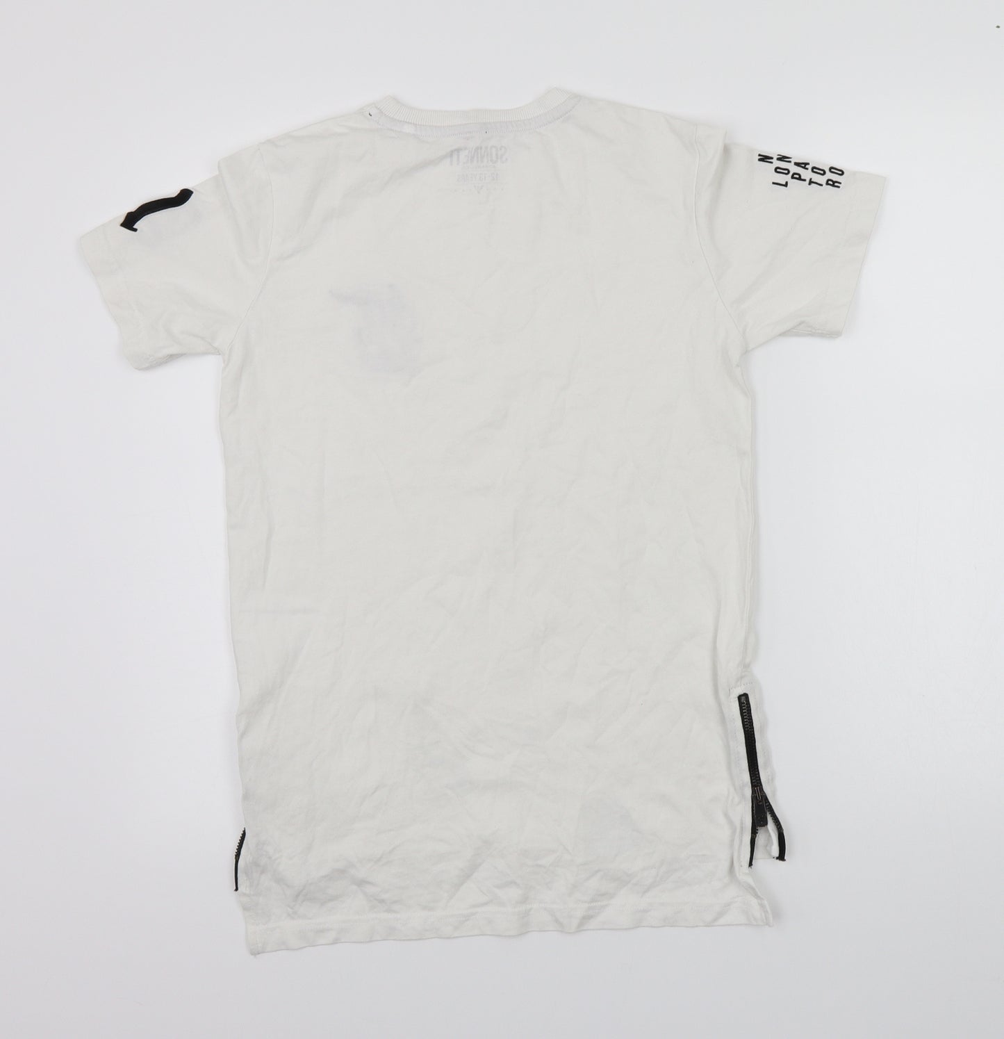 sonnetti Boys White   Basic T-Shirt Size 12-13 Years