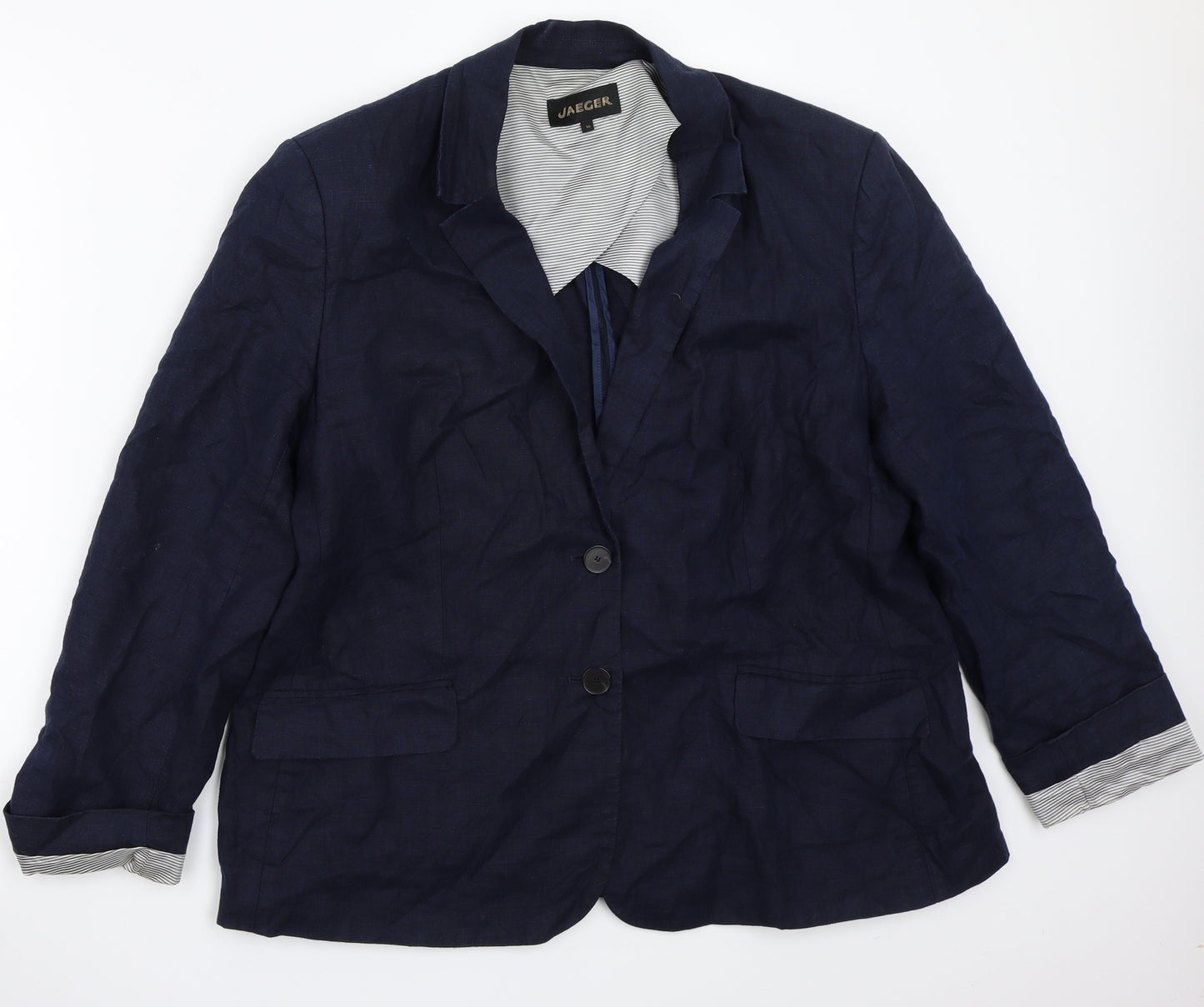 Jaeger Womens Blue   Jacket Blazer Size 16