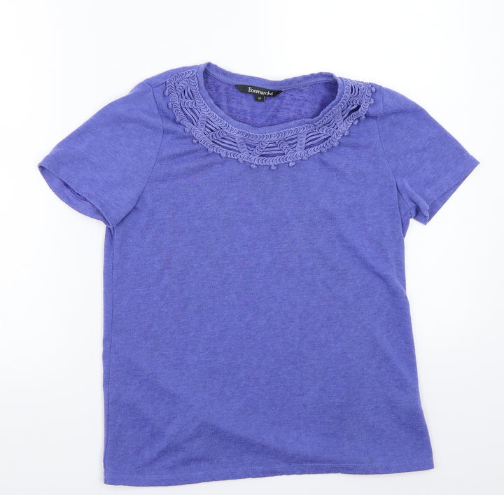 Bonmarché Womens Blue Basic T-Shirt Size 10