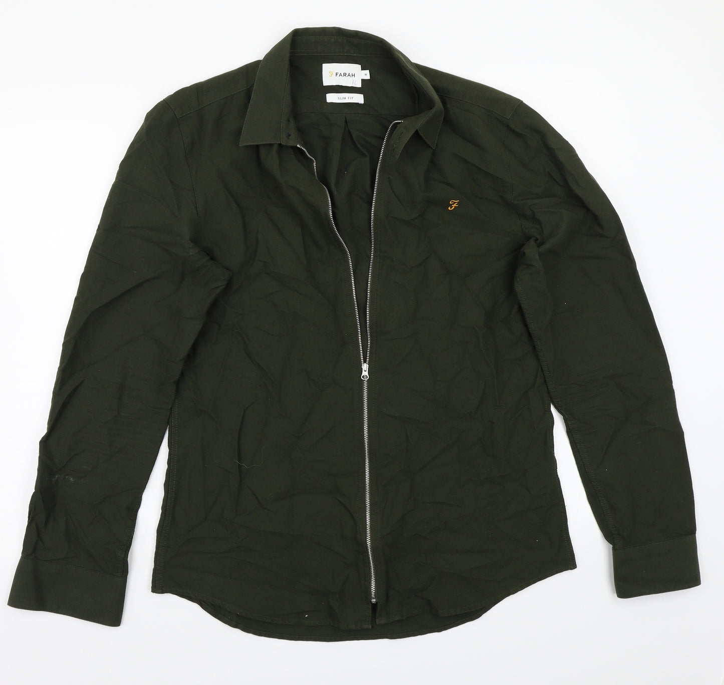 Far4ah Mens Green    Button-Up Size M