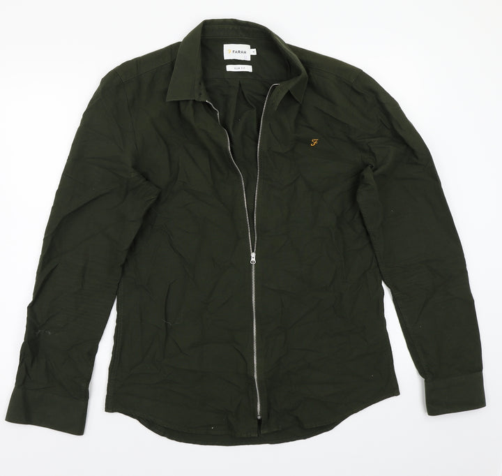 Far4ah Mens Green    Button-Up Size M