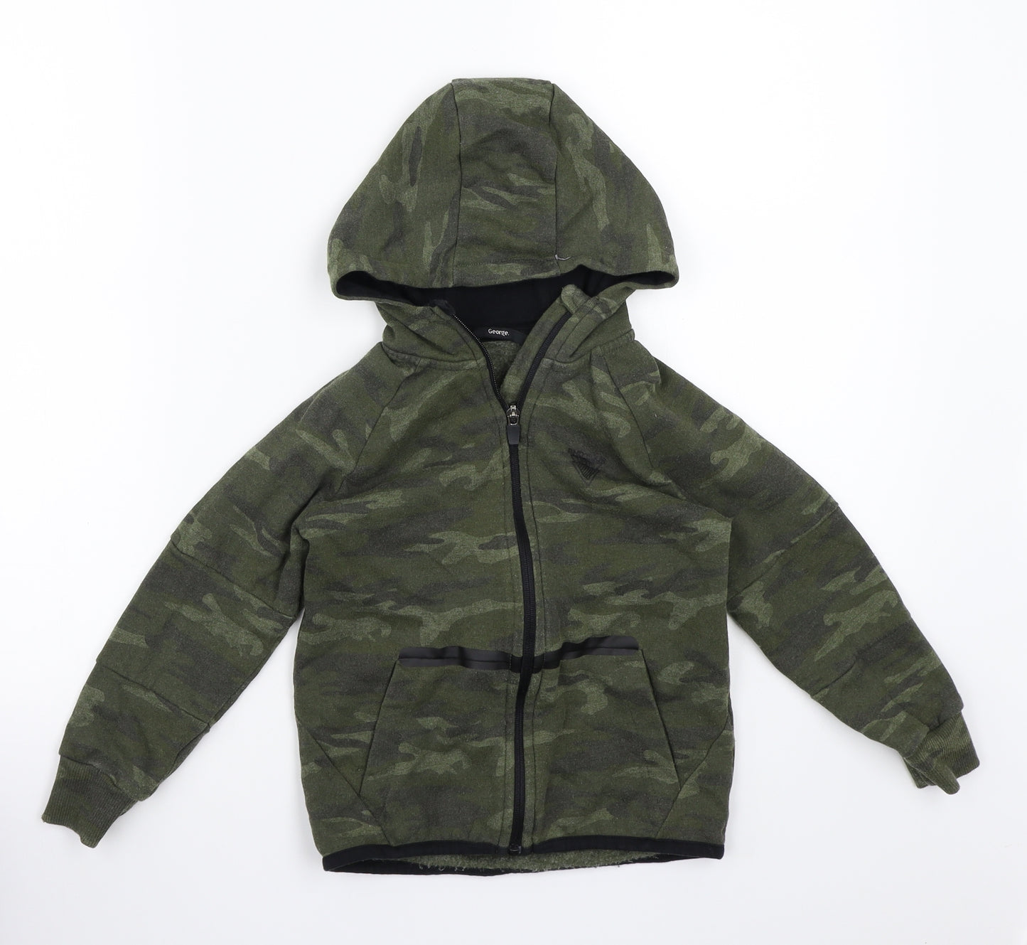 George Boys Green Camouflage  Jacket Coat Size 6-7 Years