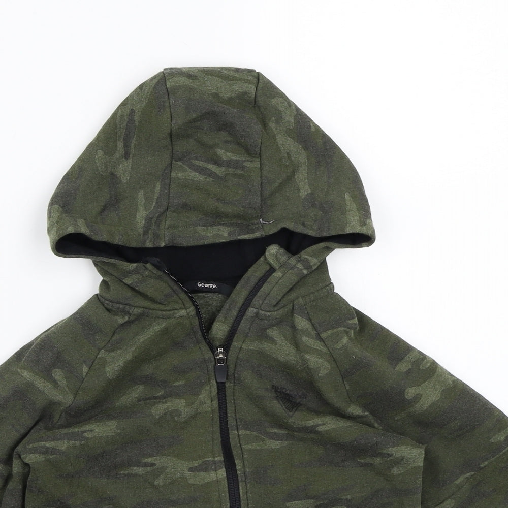 George Boys Green Camouflage  Jacket Coat Size 6-7 Years