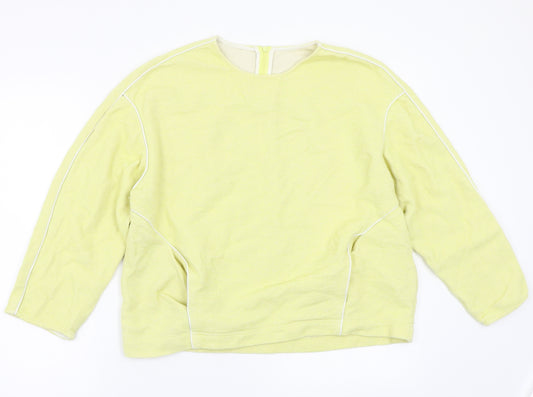 Front view of Preworn women’s yellow basic t-shirt, size S
