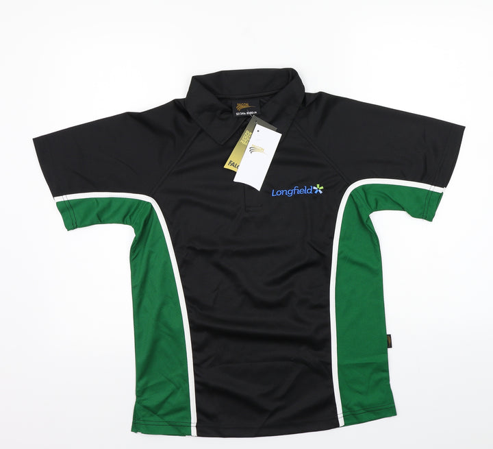 Falcon Boys Black Basic T-Shirt Size M