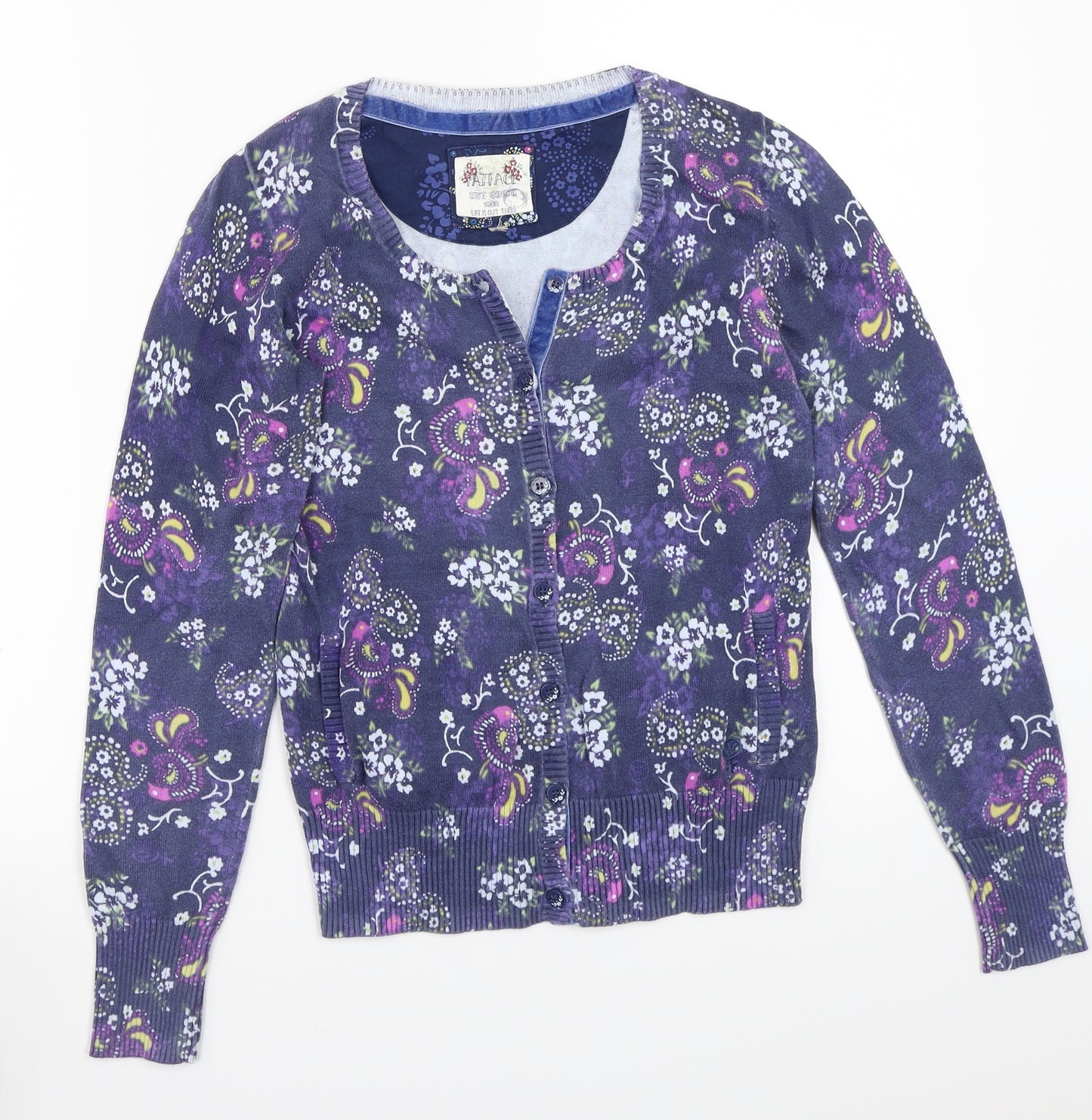 Fat Face Womens Purple Floral  Cardigan Jumper Size S