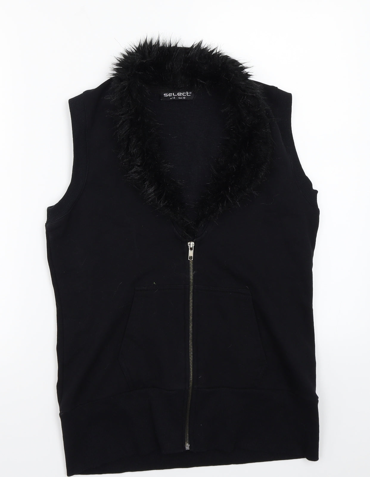 Select Womens Black   Gilet Coat Size 12