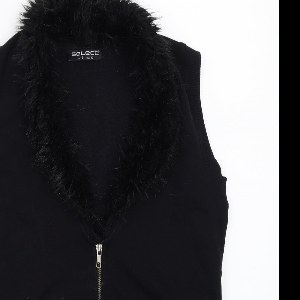 Select Womens Black   Gilet Coat Size 12