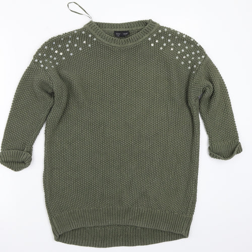 Topshop Womens Green   Pullover Jumper Size 6