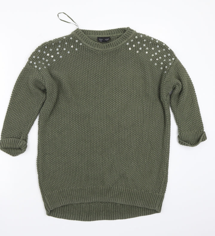 Topshop Womens Green   Pullover Jumper Size 6
