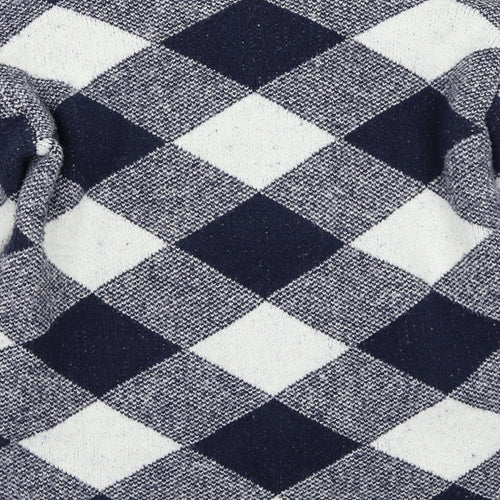 Marks and Spencer Womens Blue Check  Pullover Jumper Size S