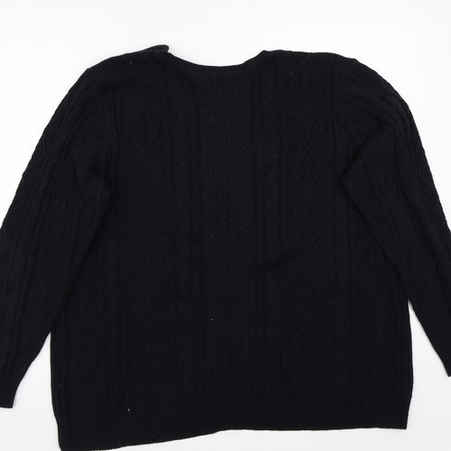 cassiopeia Mens Black   Pullover Jumper Size M