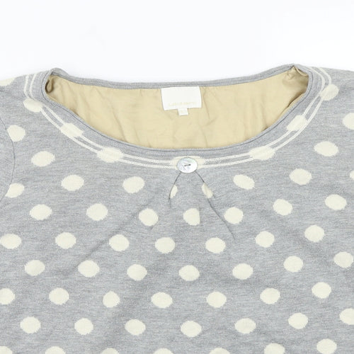 Uldahl Womens Grey Polka Dot  Pullover Jumper Size L