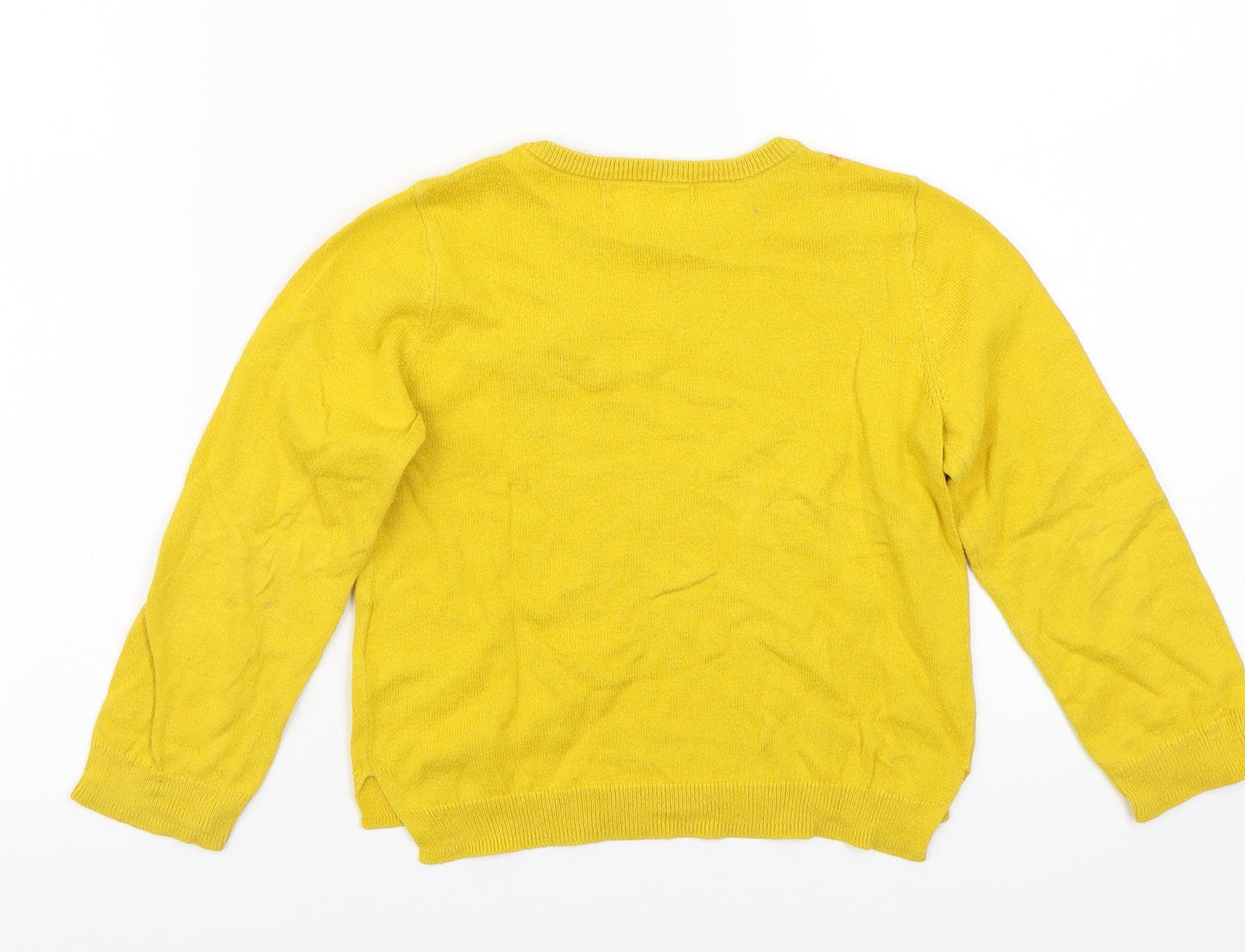 H&M Girls Yellow   Pullover Jumper Size 3-4 Years