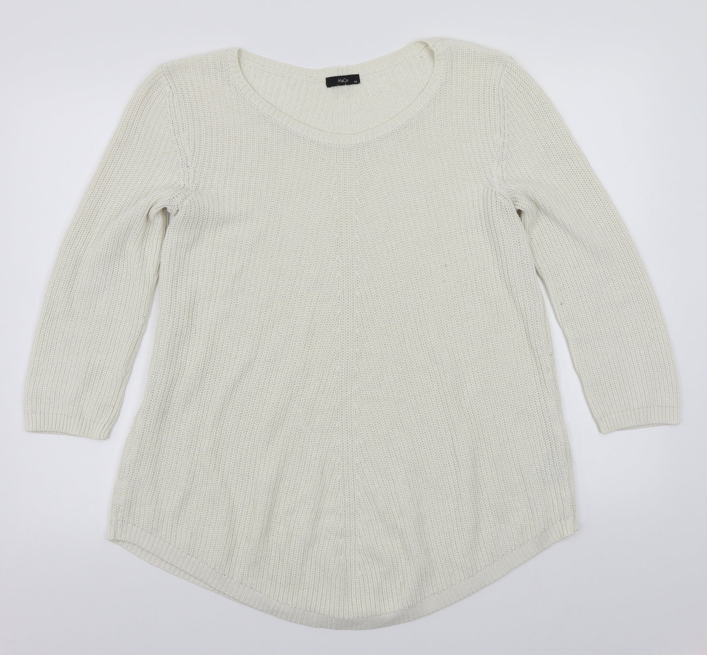 M&Co Womens Ivory   Basic T-Shirt Size 14