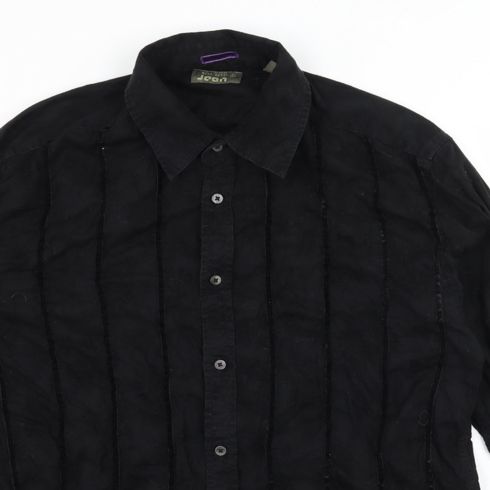 Ted Baker Mens Black Striped   Button-Up Size XL