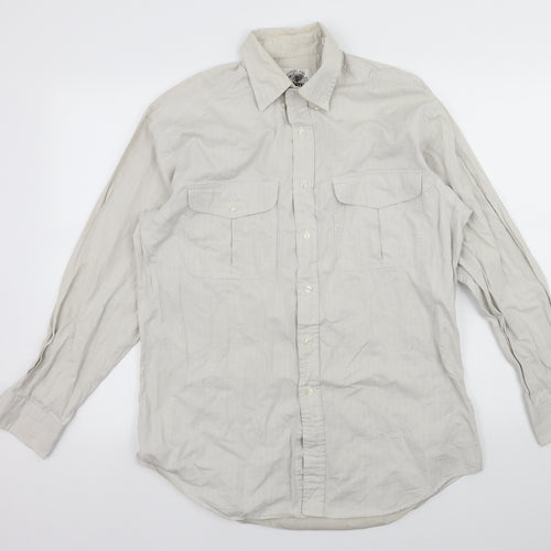 Associates Mens Grey    Button-Up Size 15.5
