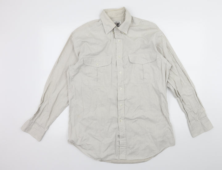 Associates Mens Grey    Button-Up Size 15.5