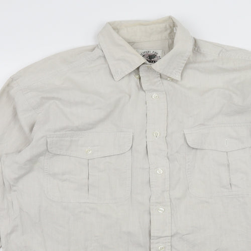 Associates Mens Grey    Button-Up Size 15.5