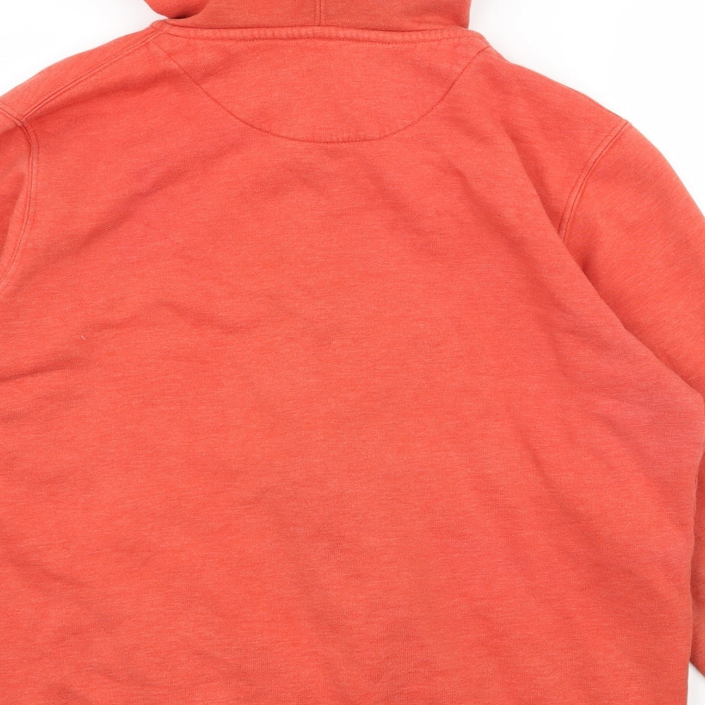 Easy Mens Orange  Jersey Full Zip Hoodie Size L