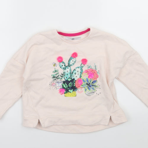 Marks and Spencer Girls Pink  Jersey Pullover Sweatshirt Size 4-5 Years  - Cactus