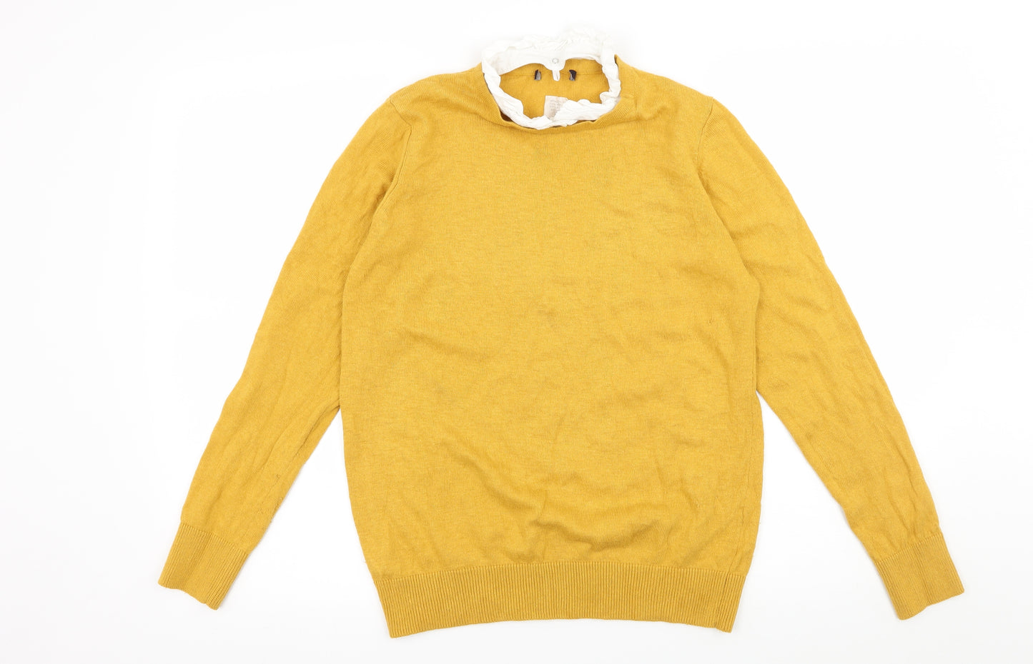 Preworn Womens Yellow  Knit Pullover Jumper Size 14