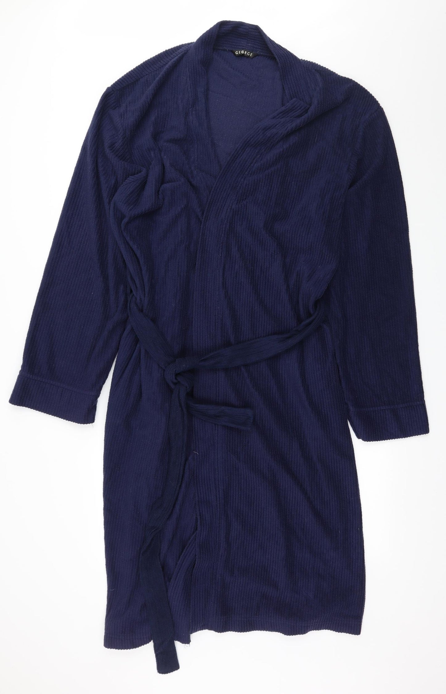 George Mens Blue Solid Jersey  Robe Size XL