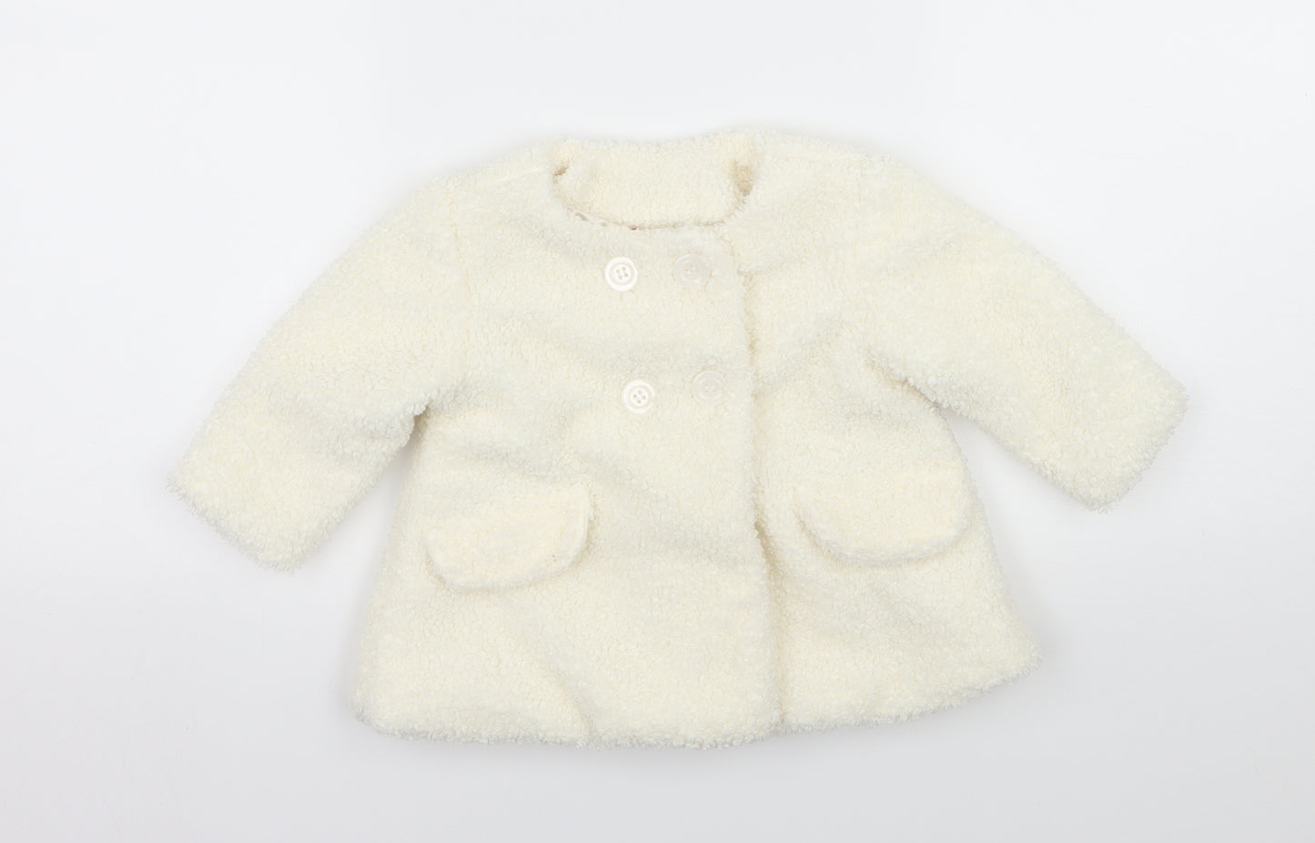 Nutmeg Girls Ivory Batik  Basic Coat Coat Size 3-6 Months  - Sherpa