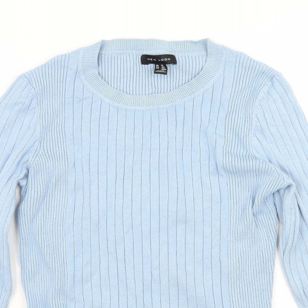 New Look Womens Blue  Knit Pullover Jumper Size 16