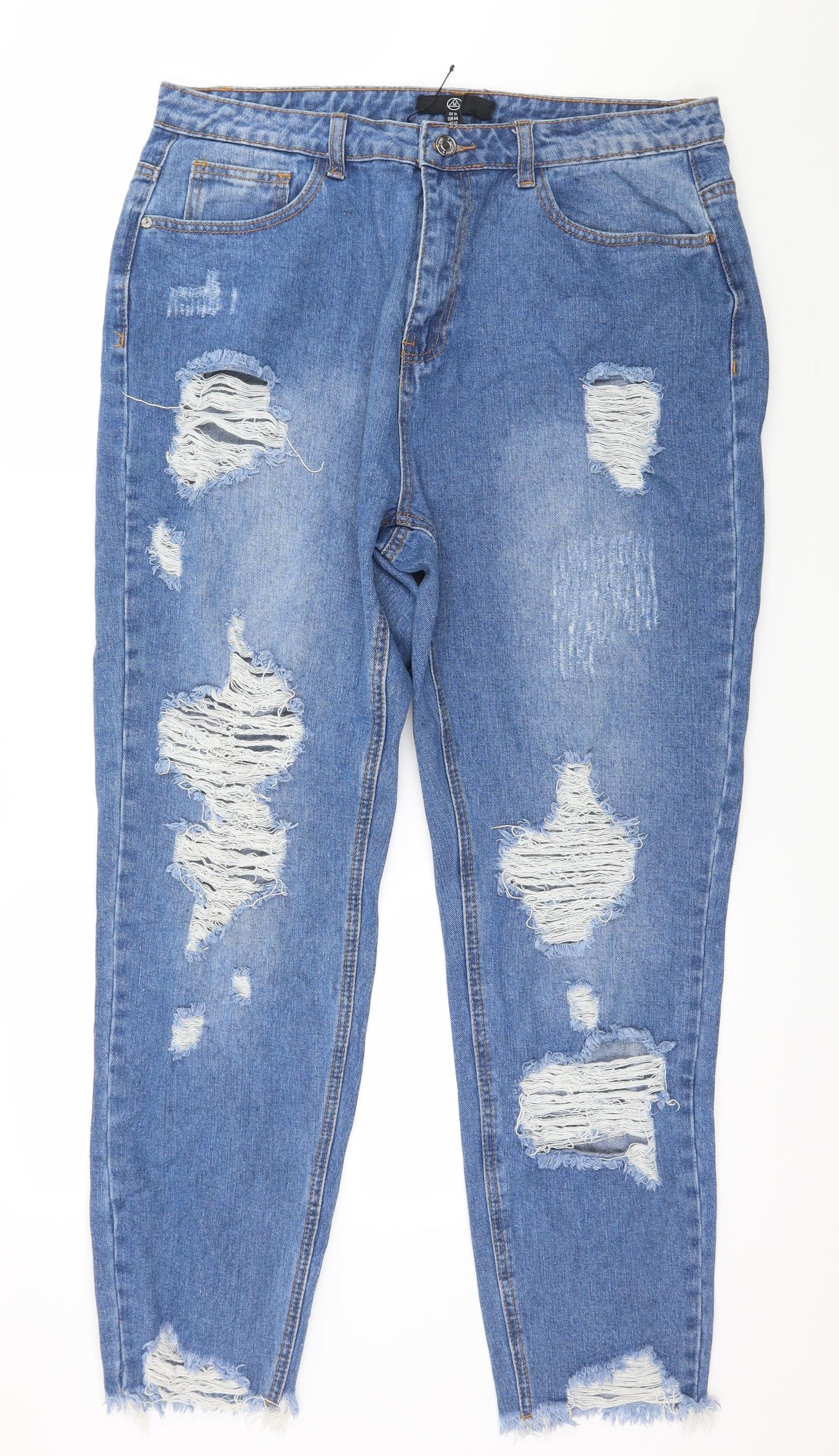 Missguided Womens Blue  Denim Mom Jeans Size 16 L28 in