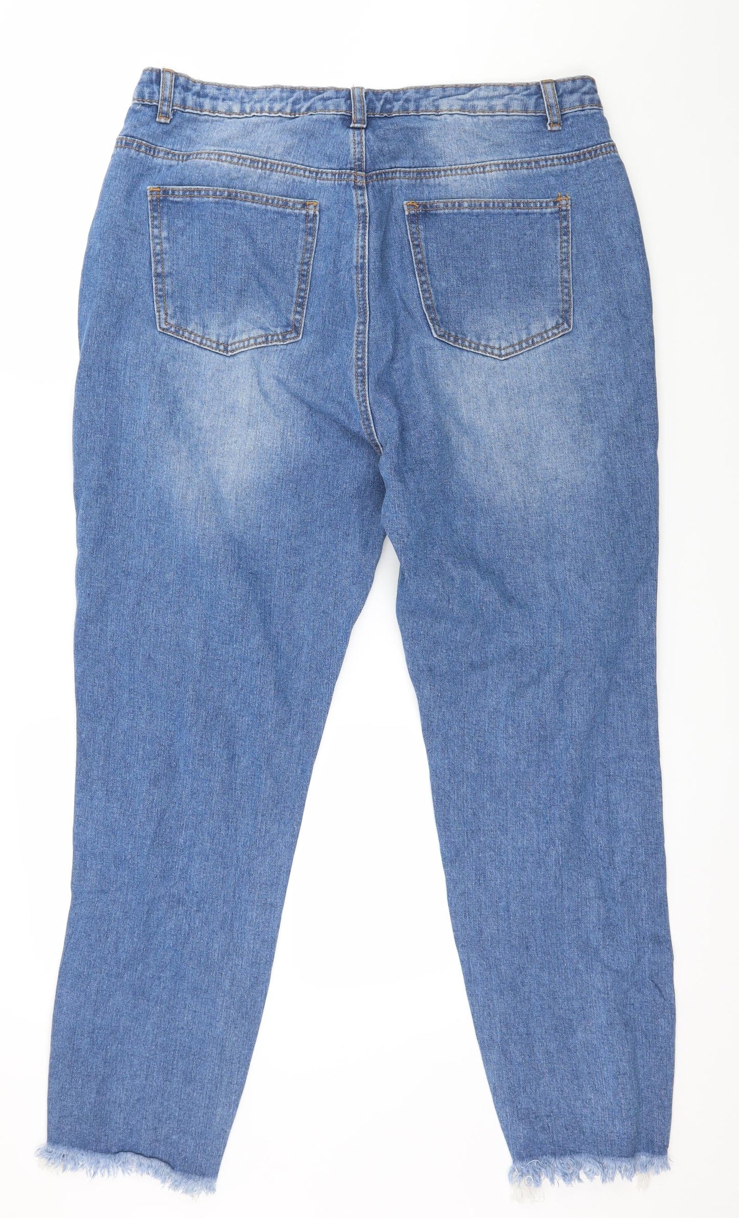 Missguided Womens Blue  Denim Mom Jeans Size 16 L28 in