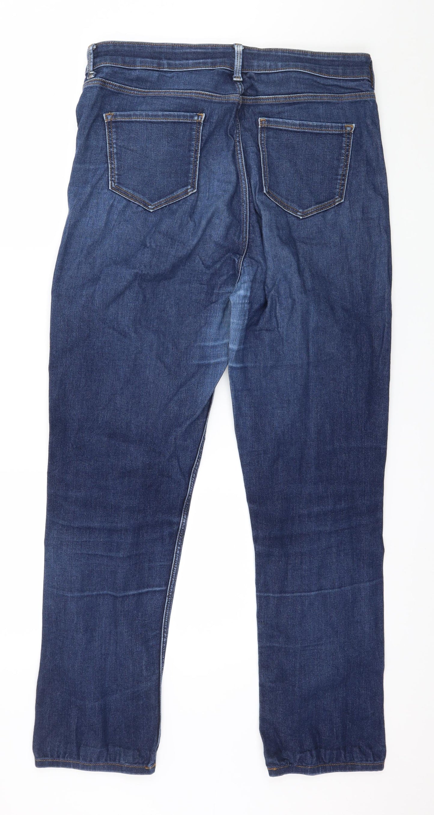 Marks and Spencer Womens Blue  Denim Straight Jeans Size 16 L29 in