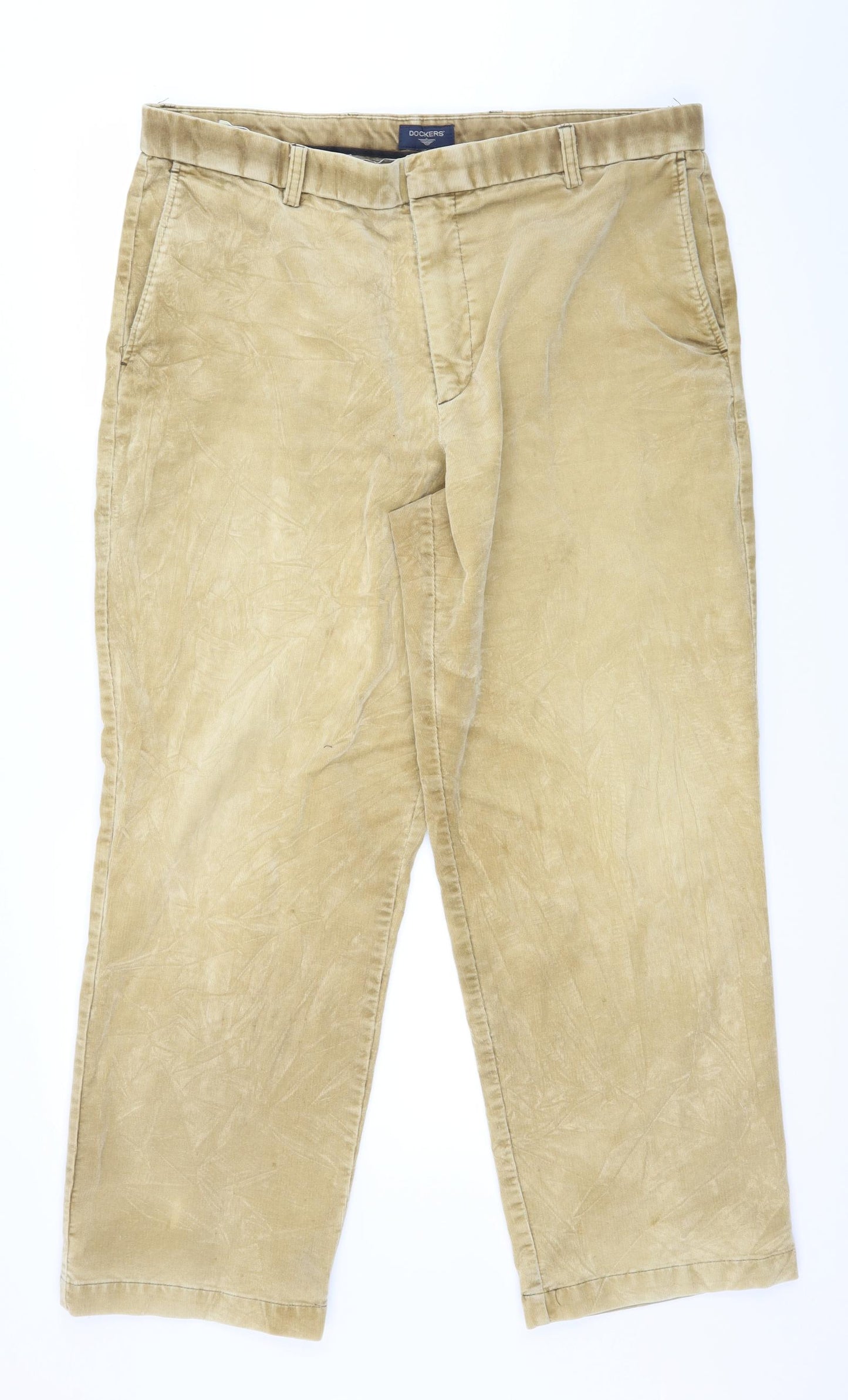 DOCKERS Mens Beige  Corduroy Trousers  Size 38 in L30 in