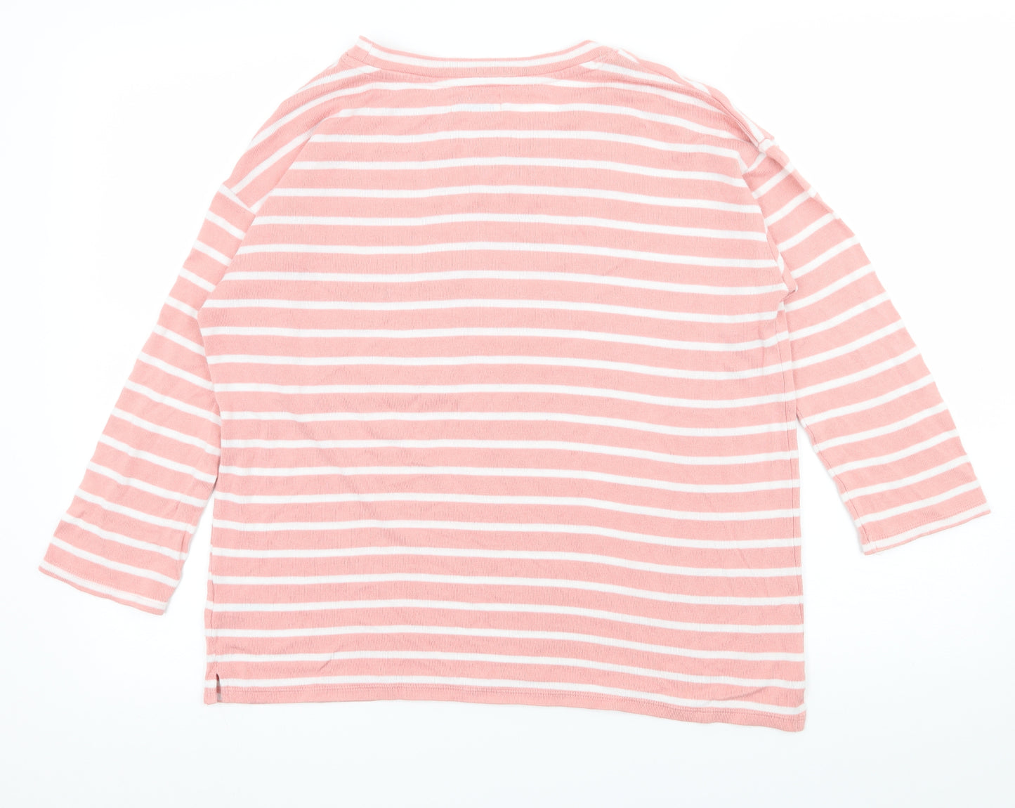 Papaya Womens Pink Striped Knit Pullover Jumper Size 12