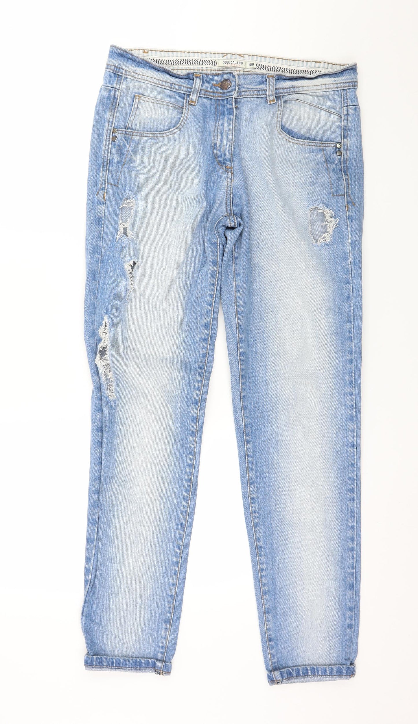 SoulCal&Co Womens Blue  Denim Straight Jeans Size 10 L28 in