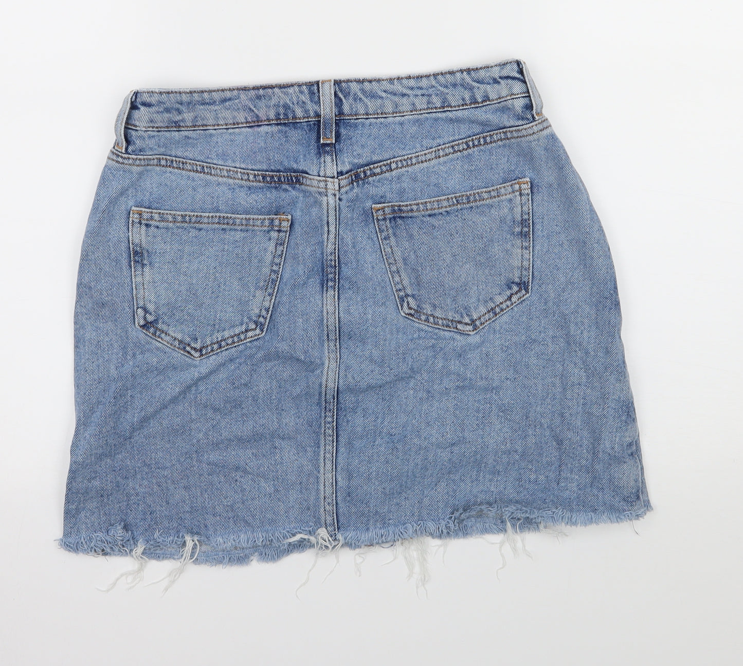 New Look Girls Blue  Denim A-Line Skirt Size 13 Years - Distressed