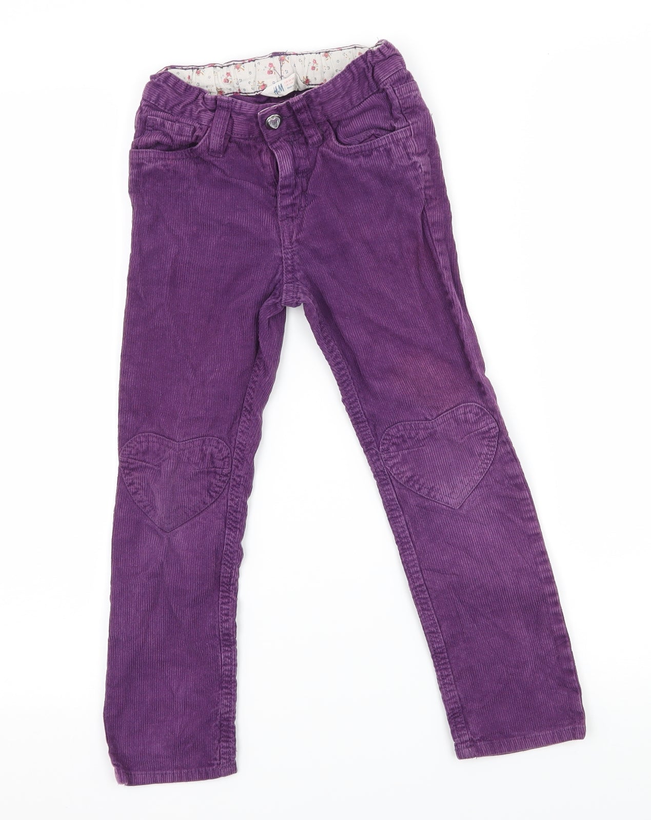 H&M Girls Purple  Corduroy Straight Jeans Size 6 Years