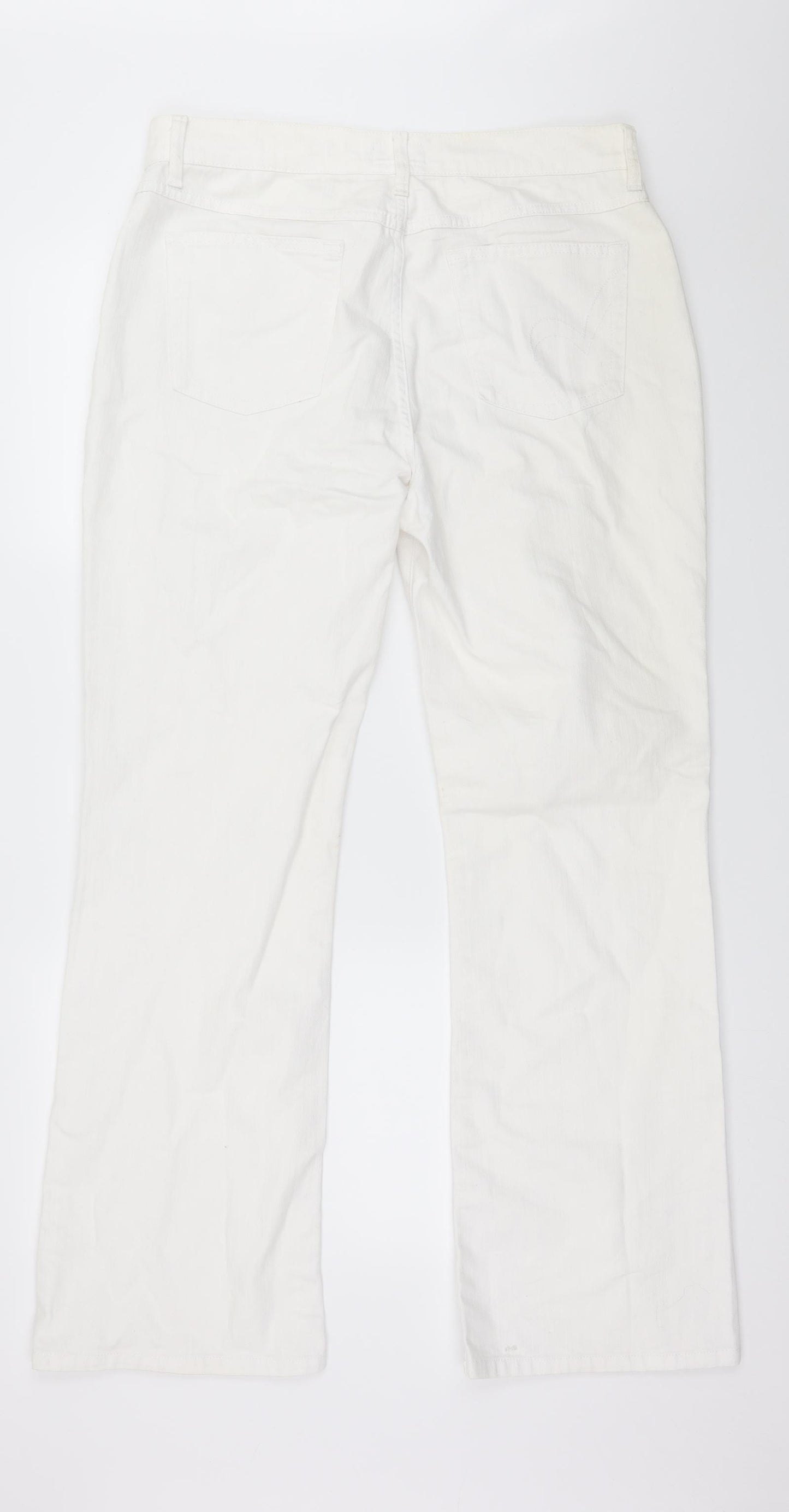 Per Una Womens White  Denim Straight Jeans Size 14 L29 in