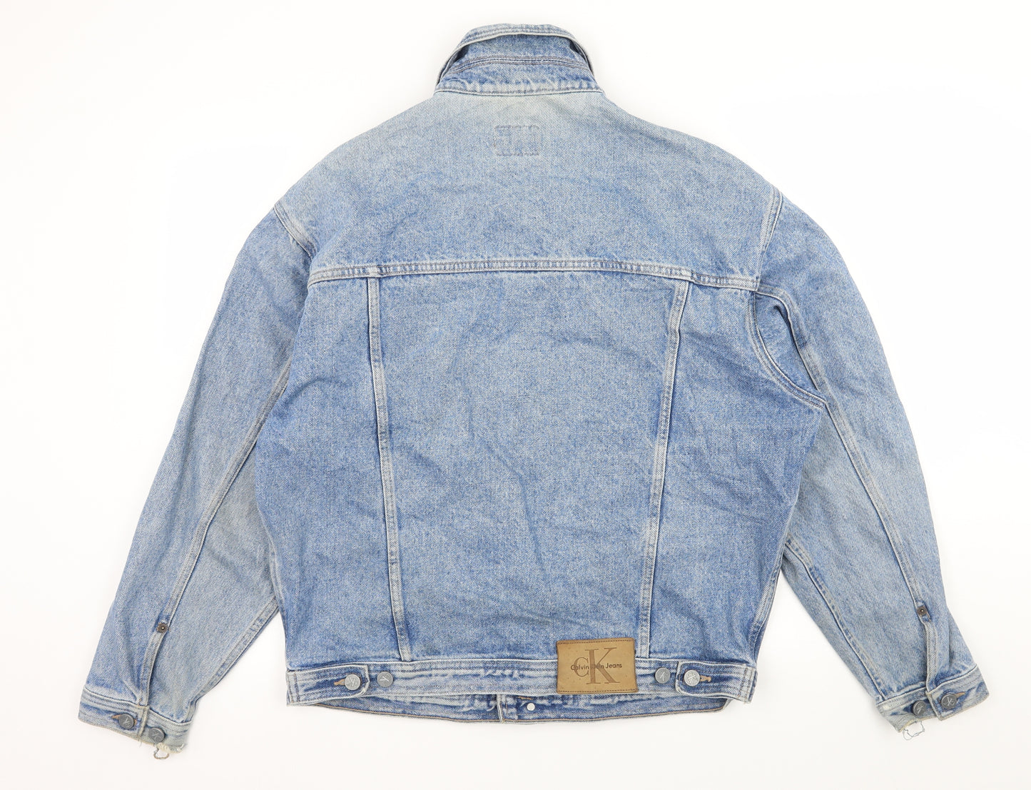 Calvin Klein Mens Blue  Denim Jacket  Size M  - Distressed