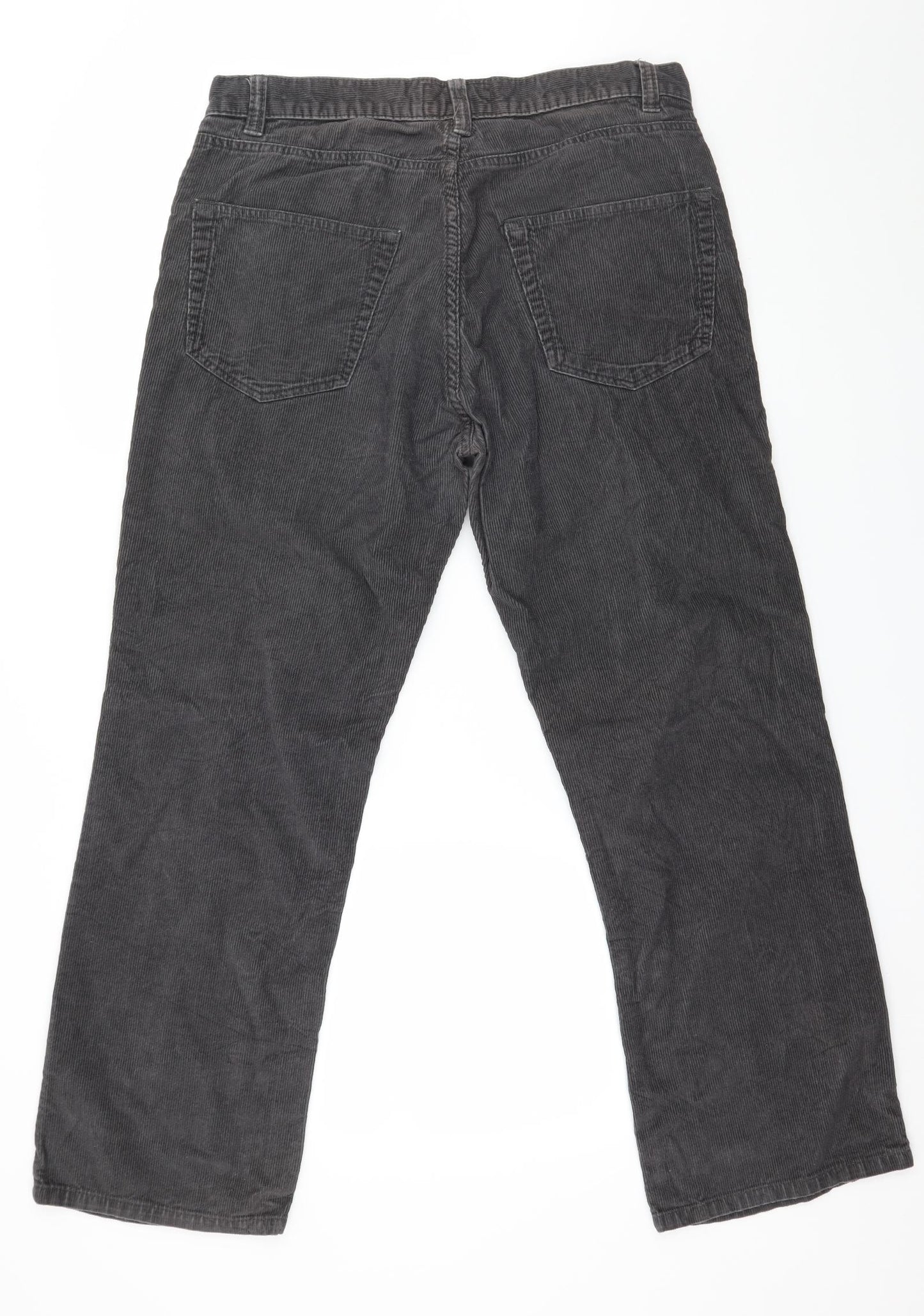 TU Mens Grey  Corduroy Trousers  Size 34 in L26 in