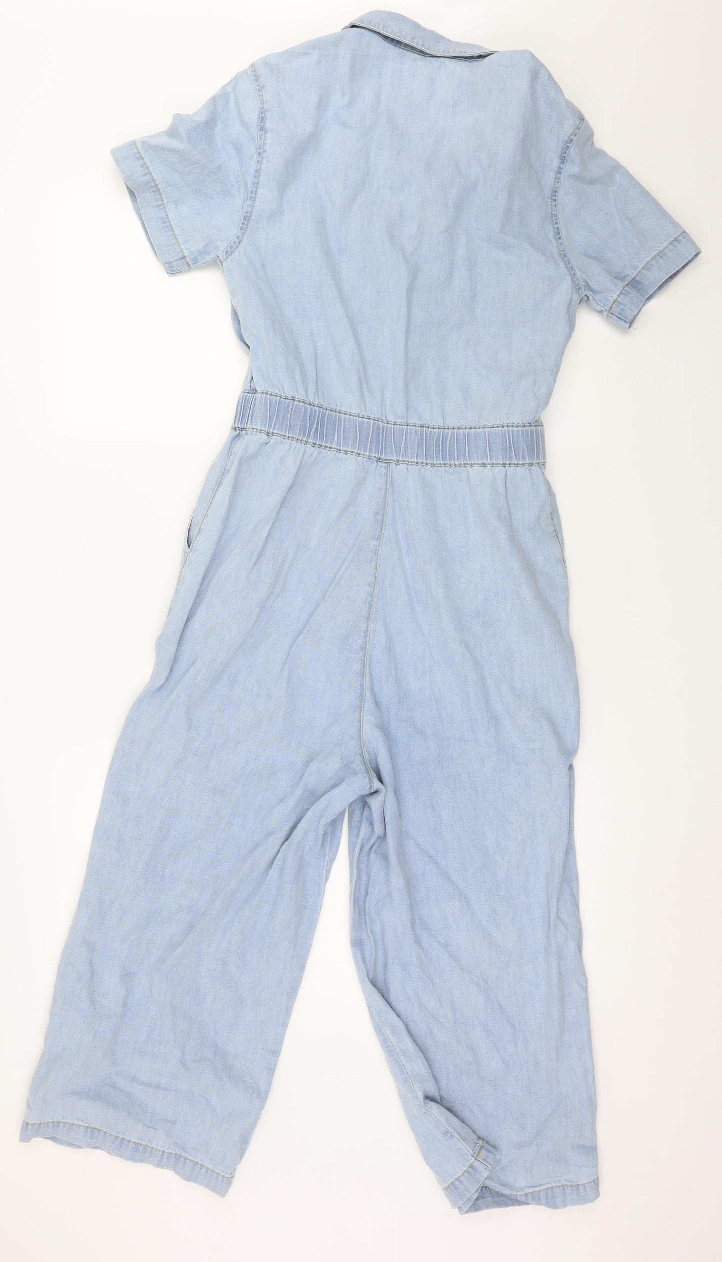 TU Womens Blue  Denim Jumpsuit One-Piece Size 8 L20 in