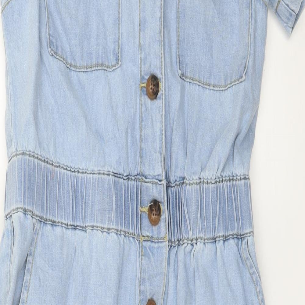 TU Womens Blue  Denim Jumpsuit One-Piece Size 8 L20 in