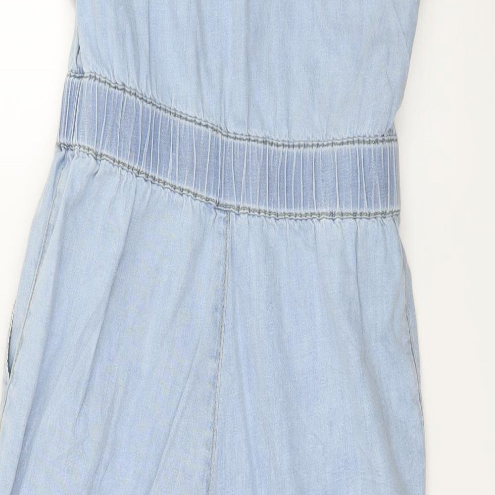 TU Womens Blue  Denim Jumpsuit One-Piece Size 8 L20 in