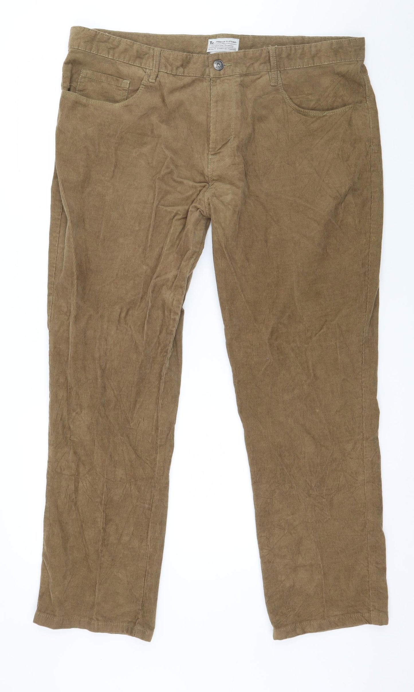 TU Mens Brown  Corduroy Trousers  Size 40 in L30 in