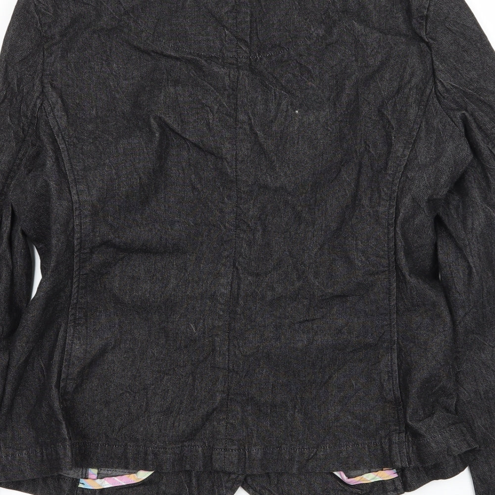 Lands' End Womens Grey  Denim Jacket Blazer Size 10