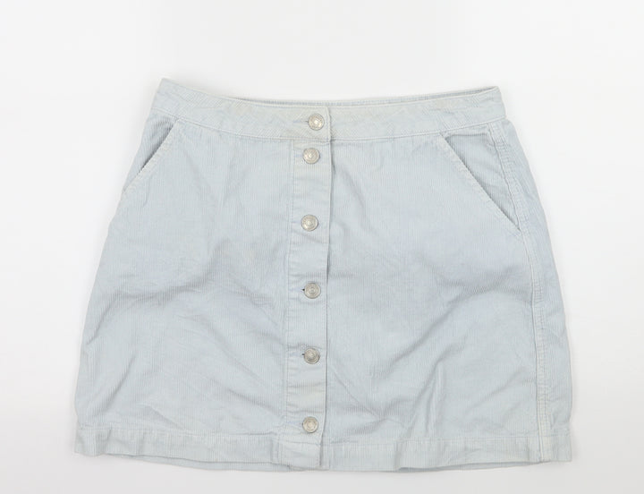 Topshp Womens Blue  Corduroy A-Line Skirt Size 30 in