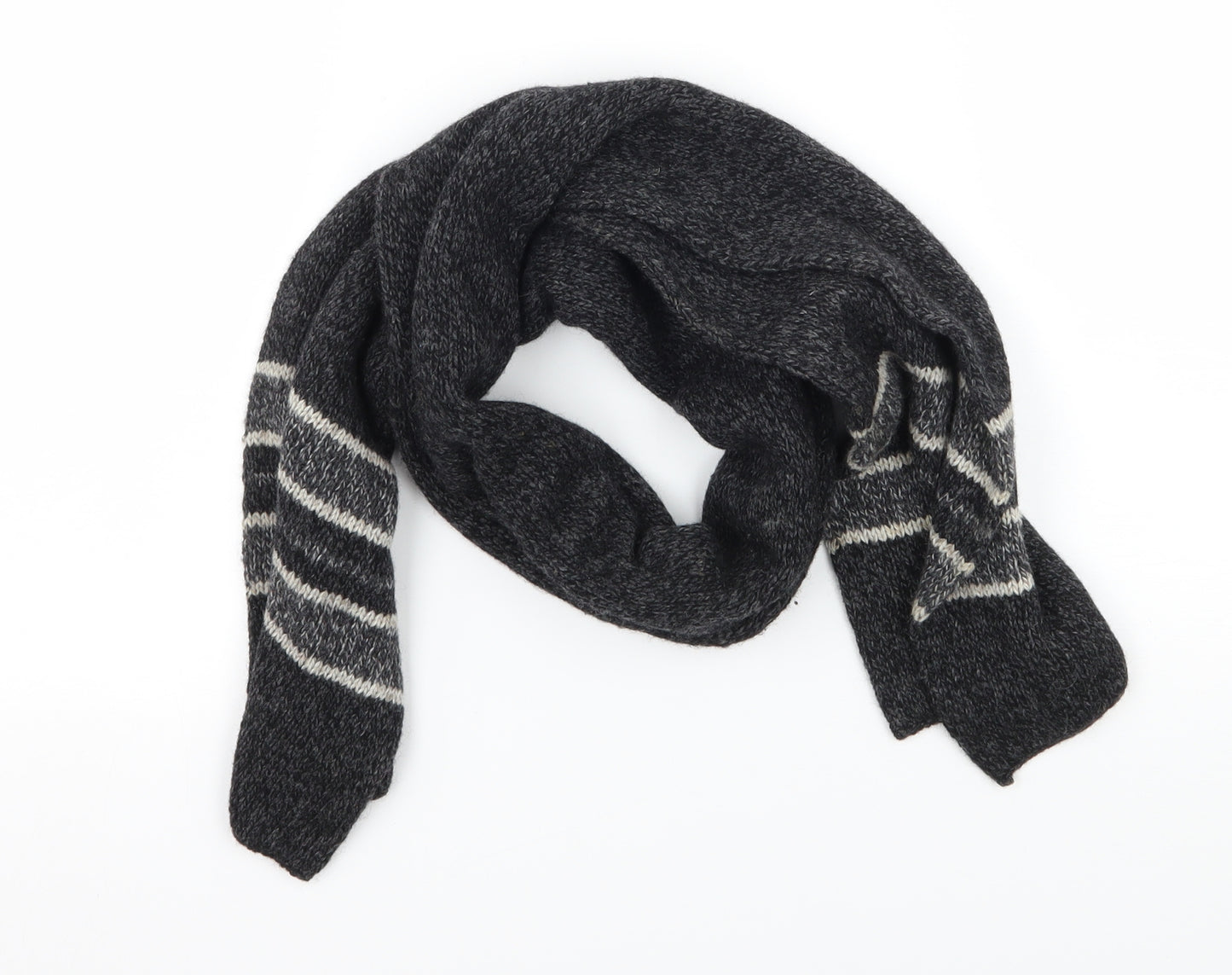 Preworn Mens Grey  Knit Rectangle Scarf Scarf One Size