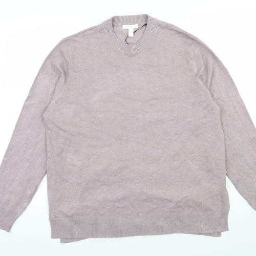 H&M Womens Purple  Knit Pullover Jumper Size L